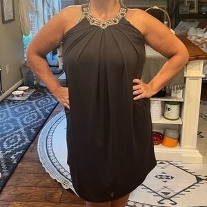 Lazaro brown jeweled dress